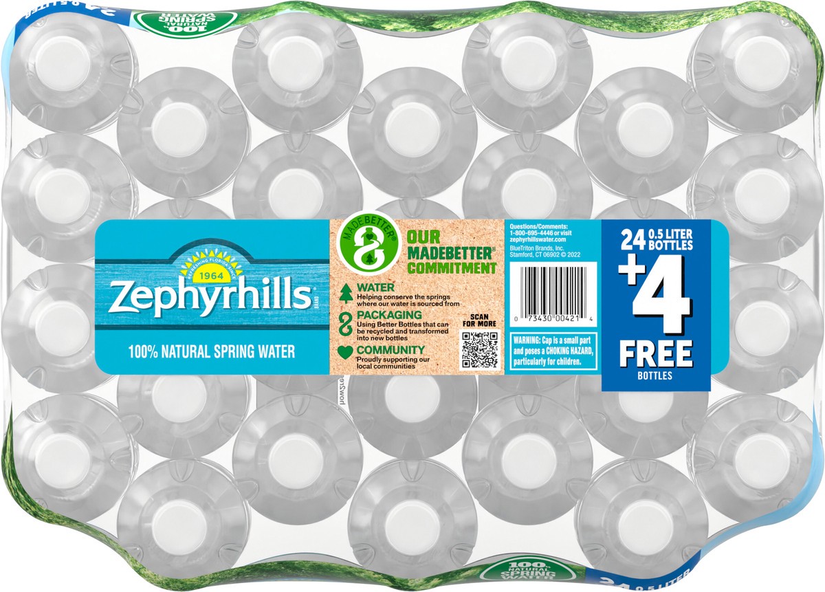 slide 8 of 8, Zephyrhills Brand 100% Natural Spring Water, 16.9-ounce plastic bottles (Total of 28), 5 liter
