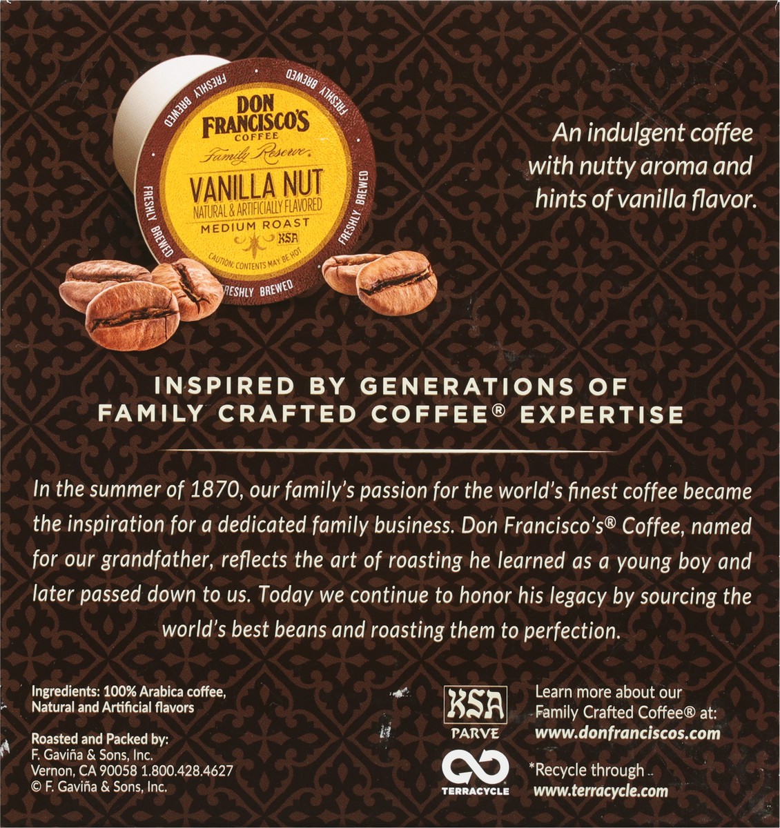 slide 9 of 14, Don Francisco's Vanilla Nut Medium Roast Coffee Pods- Recyclable Single-Serve Coffee Pods - 11.88 oz, 11.88 oz