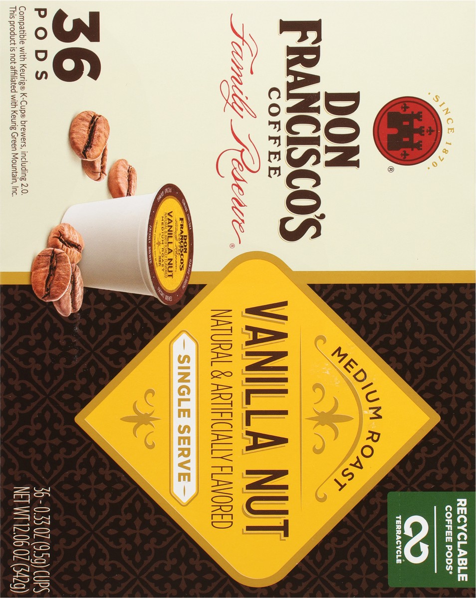 slide 12 of 14, Don Francisco's Vanilla Nut Medium Roast Coffee Pods- Recyclable Single-Serve Coffee Pods - 11.88 oz, 11.88 oz