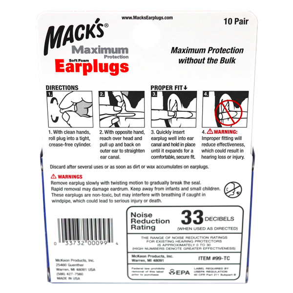 slide 5 of 5, Mack's Maximum Protection Soft Foam Ear Plugs, 20 ct