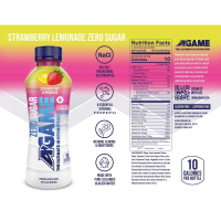 slide 2 of 5, A-Game Zero Sugar Premium Strawberry Lemonade Sports Drink - 16 fl oz, 16 oz