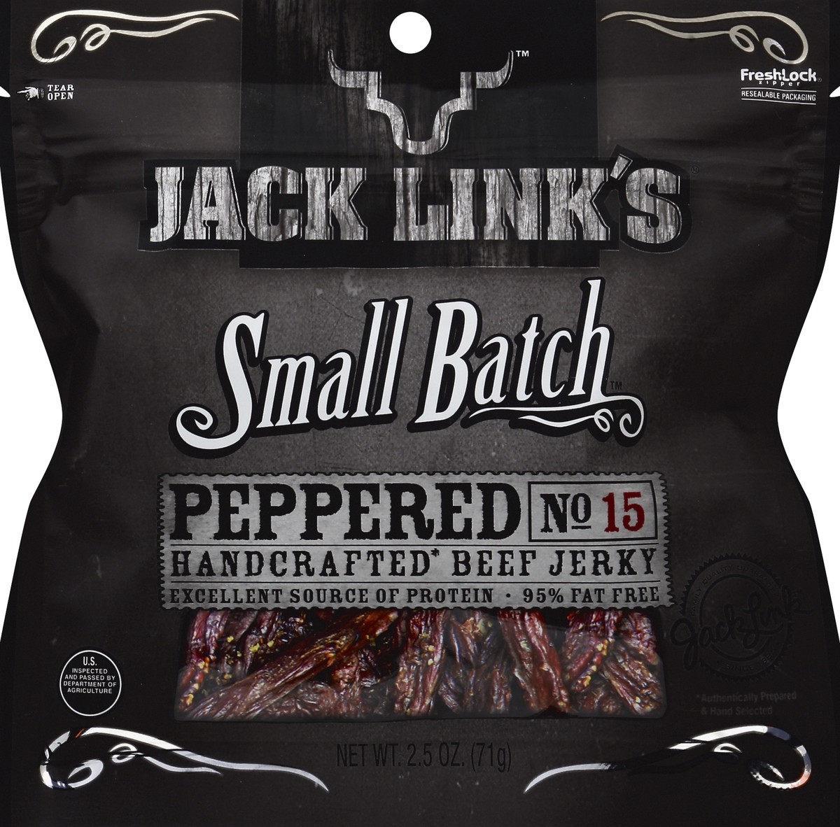 slide 3 of 3, Jack Link's Small Batch Peppered Handcrafted Beef Jerky, 2.5 oz
