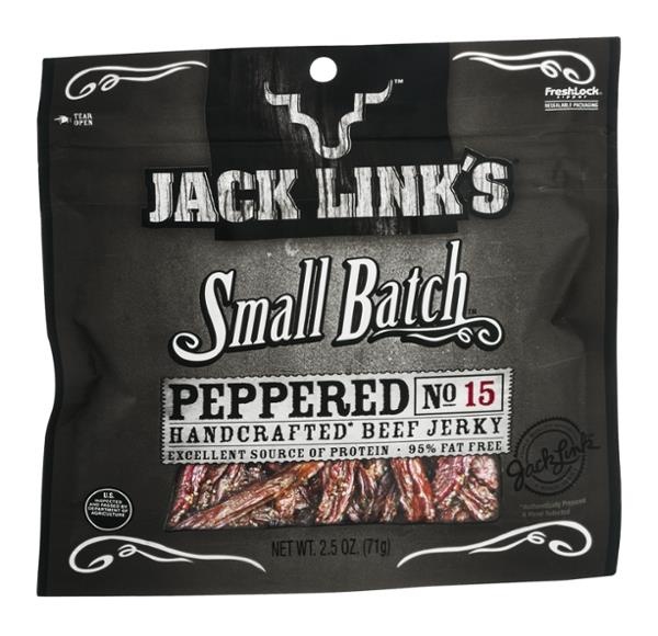 slide 1 of 3, Jack Link's Small Batch Peppered Handcrafted Beef Jerky, 2.5 oz
