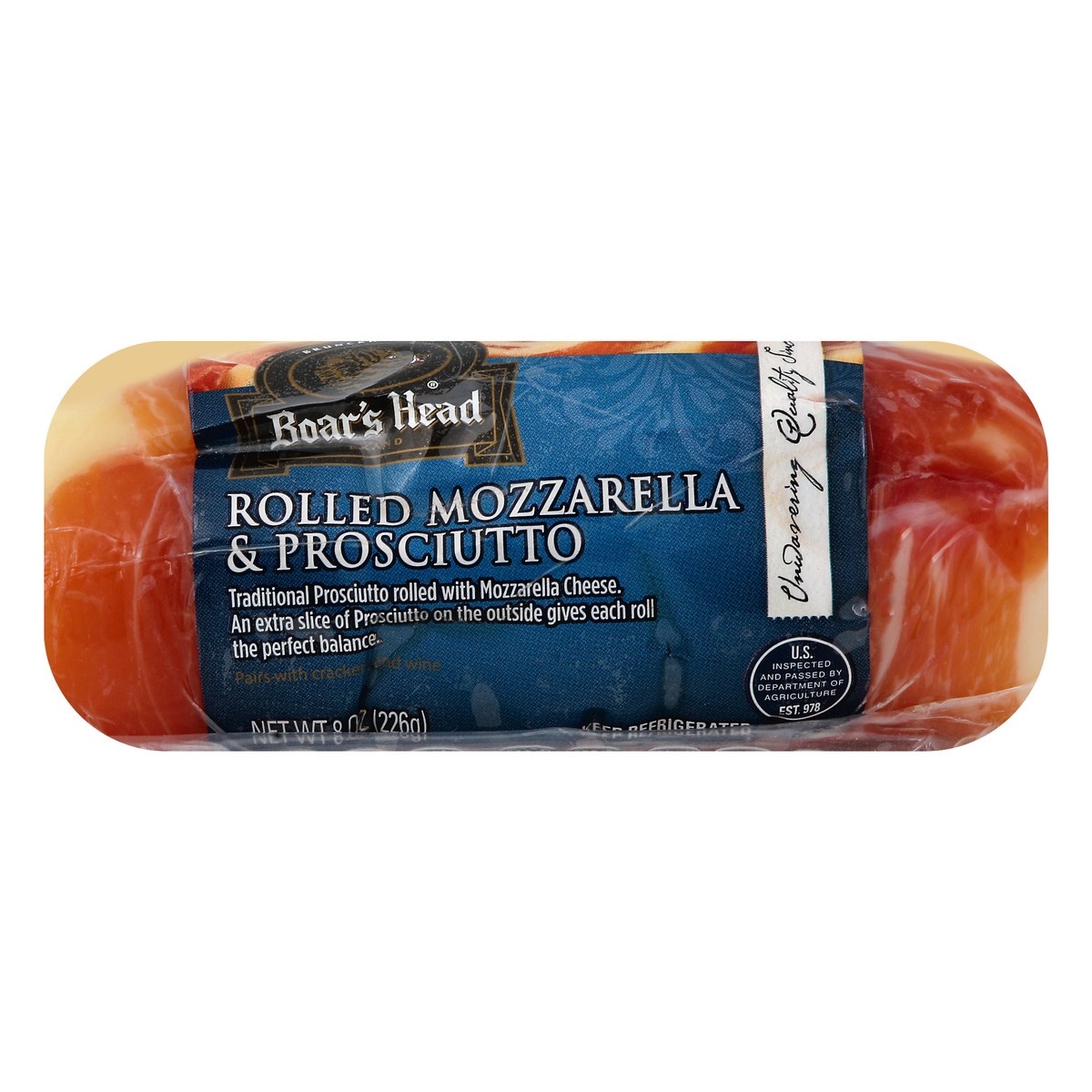slide 1 of 11, Boars Head Mozzarella & Prosciutto, Rolled, 8 oz