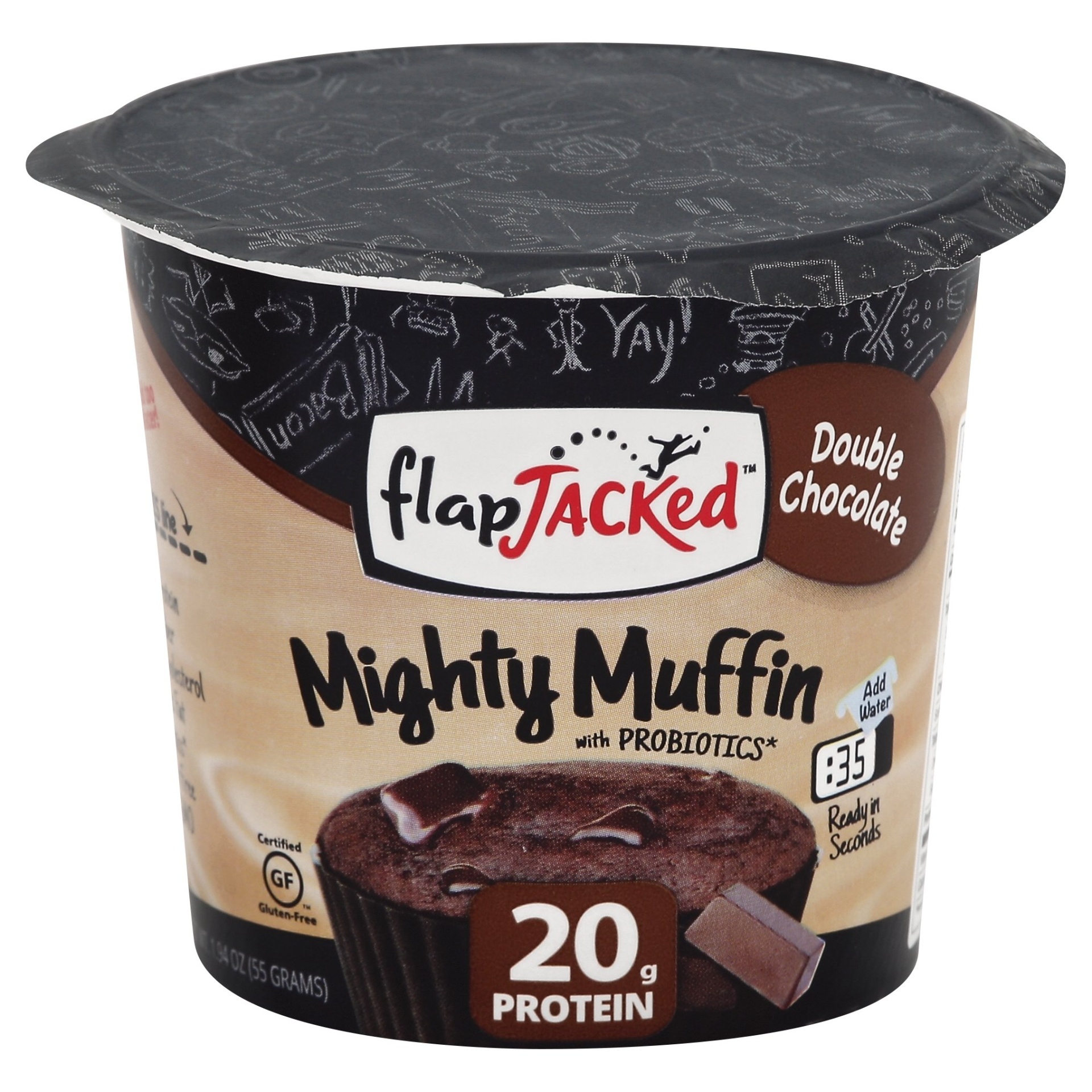 slide 1 of 6, FlapJacked Mighty Muffin Double Chocolate, 1.9 oz