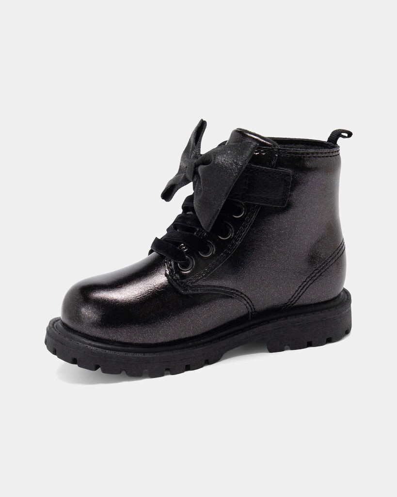 slide 4 of 6, Carter's Carters Toddler Girl Bow Ankle Boots - Black Black 12, 1 ct
