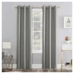 Sun Zero Doret Blackout Panel Pair Grey 74x84"