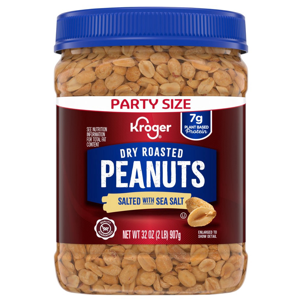 slide 1 of 4, Kroger® Dry Roasted Peanuts Salted With Sea Salt, 32 oz