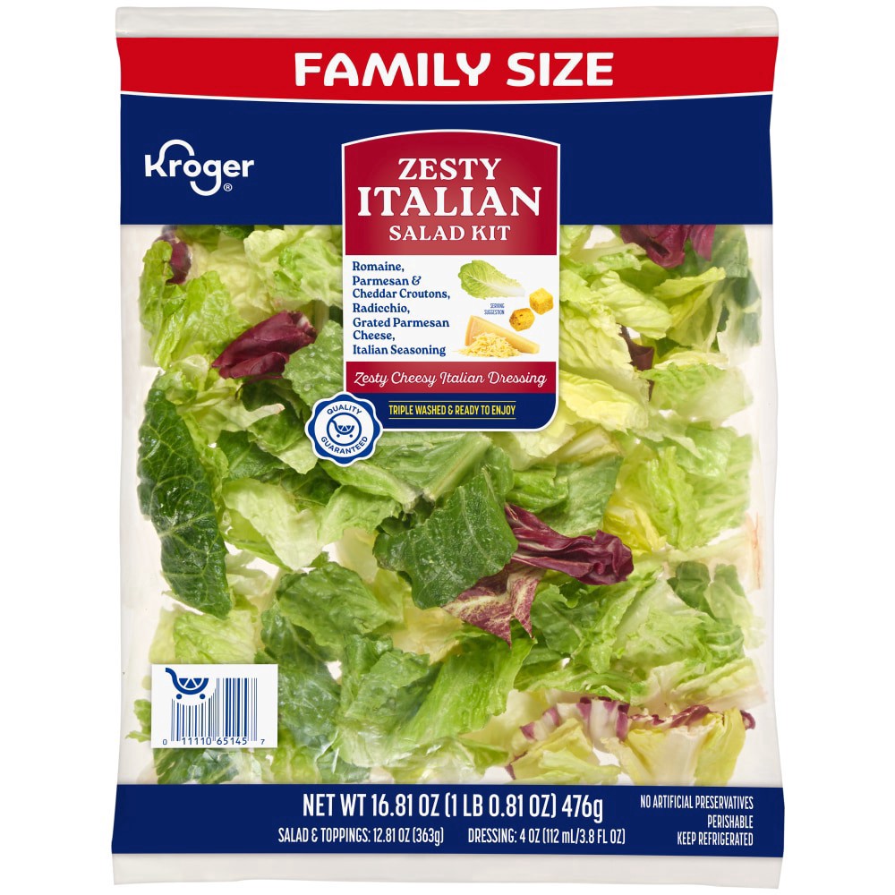 slide 1 of 1, Kroger® Family Size Zesty Italian Salad Kit, 12.81 oz