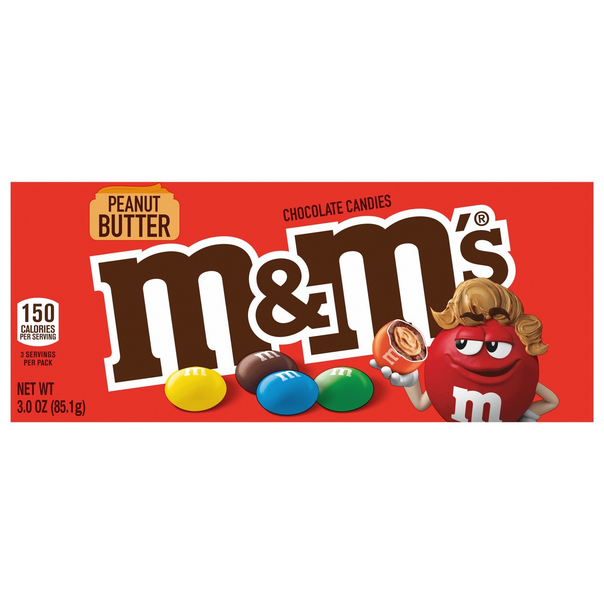 slide 1 of 8, M&M'S Peanut Butter Milk Chocolate Candy Theater Box, 3 oz Box, 3 oz