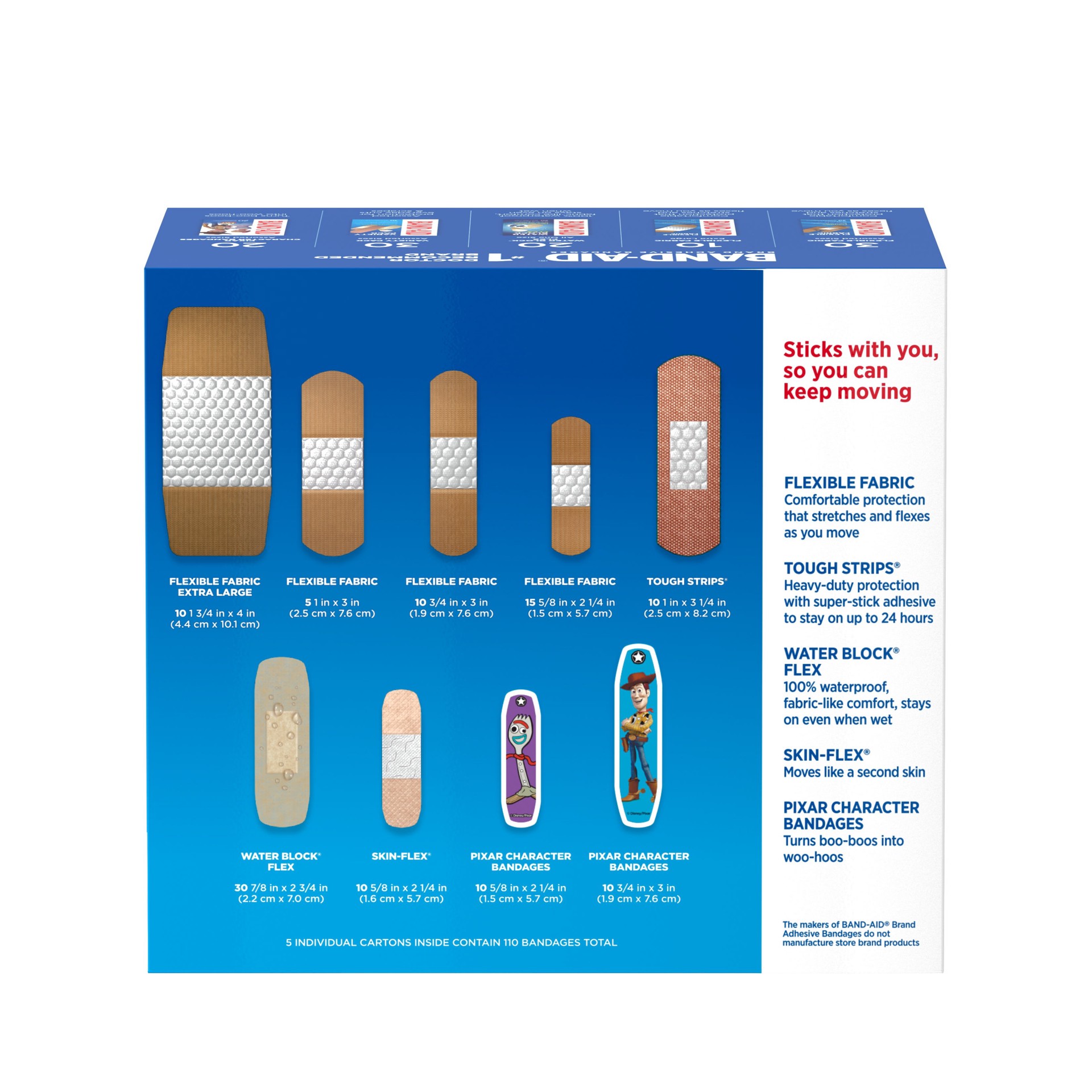 slide 4 of 9, Band-Aid Bandages Family Pack, Assorted Sizes, 110 ct