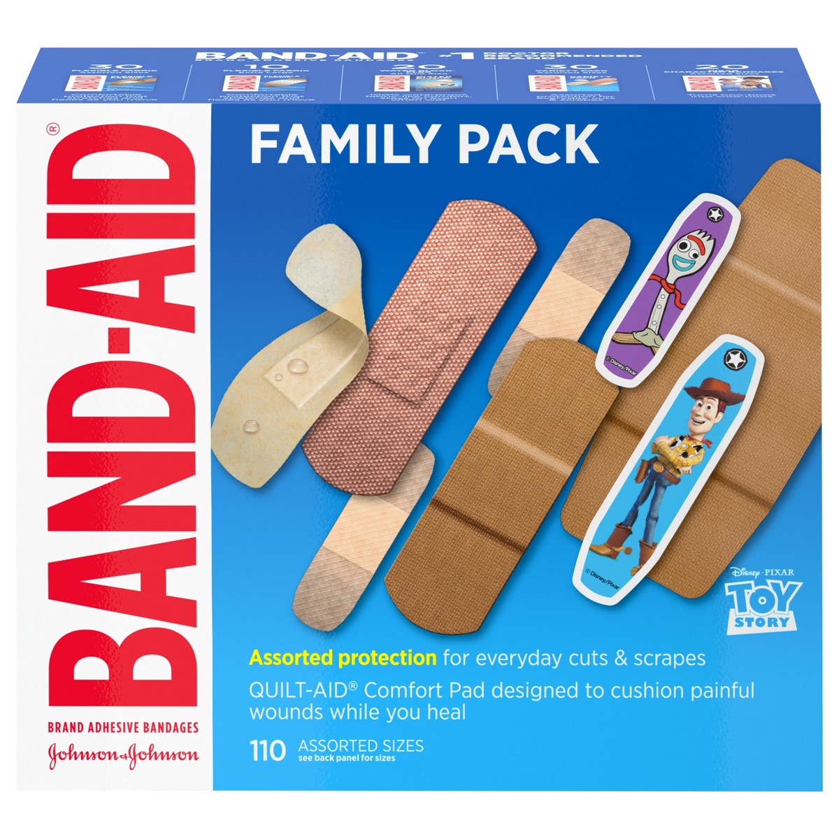slide 1 of 9, Band-Aid Bandages Family Pack, Assorted Sizes, 110 ct