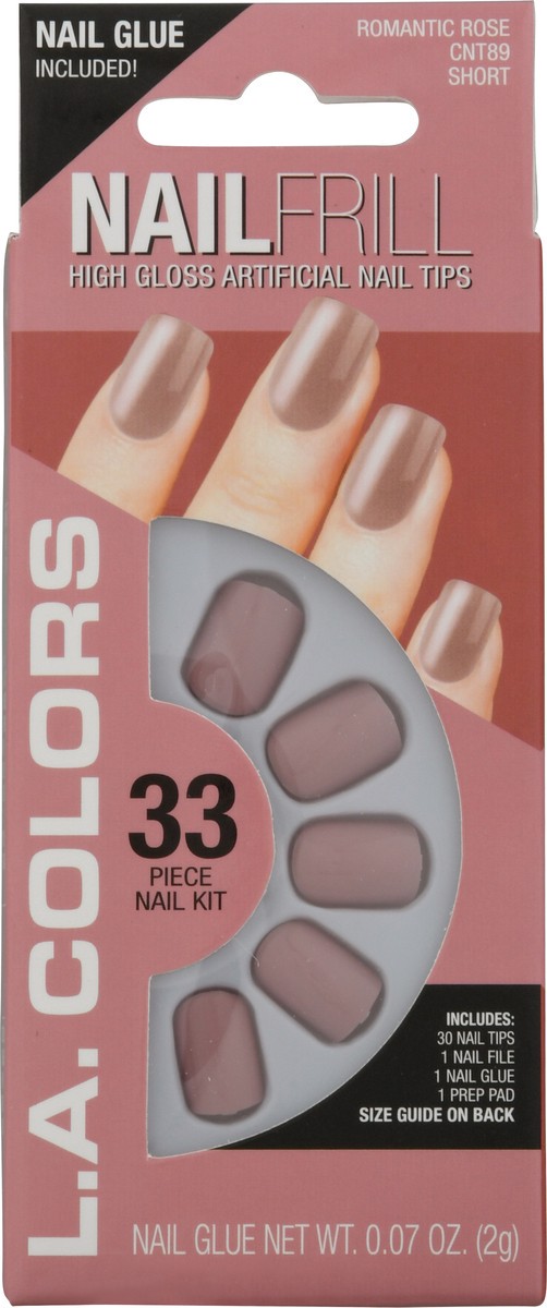 slide 6 of 9, L.A. Colors NailFrill Short Romantic Rose CNT89 High Gloss Artificial Nail Tips 1 kit, 1 kit