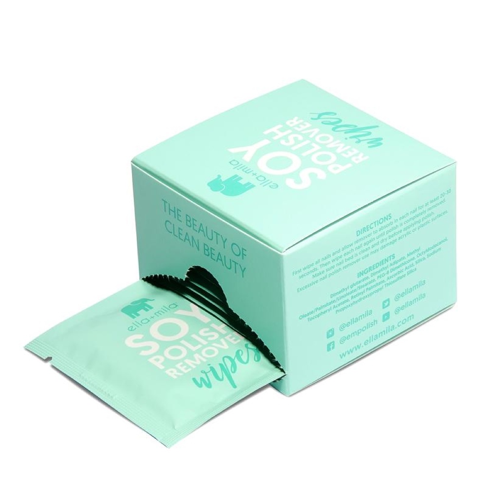 slide 1 of 3, ella+mila Nail Polish Remover Wipes, 12 ct