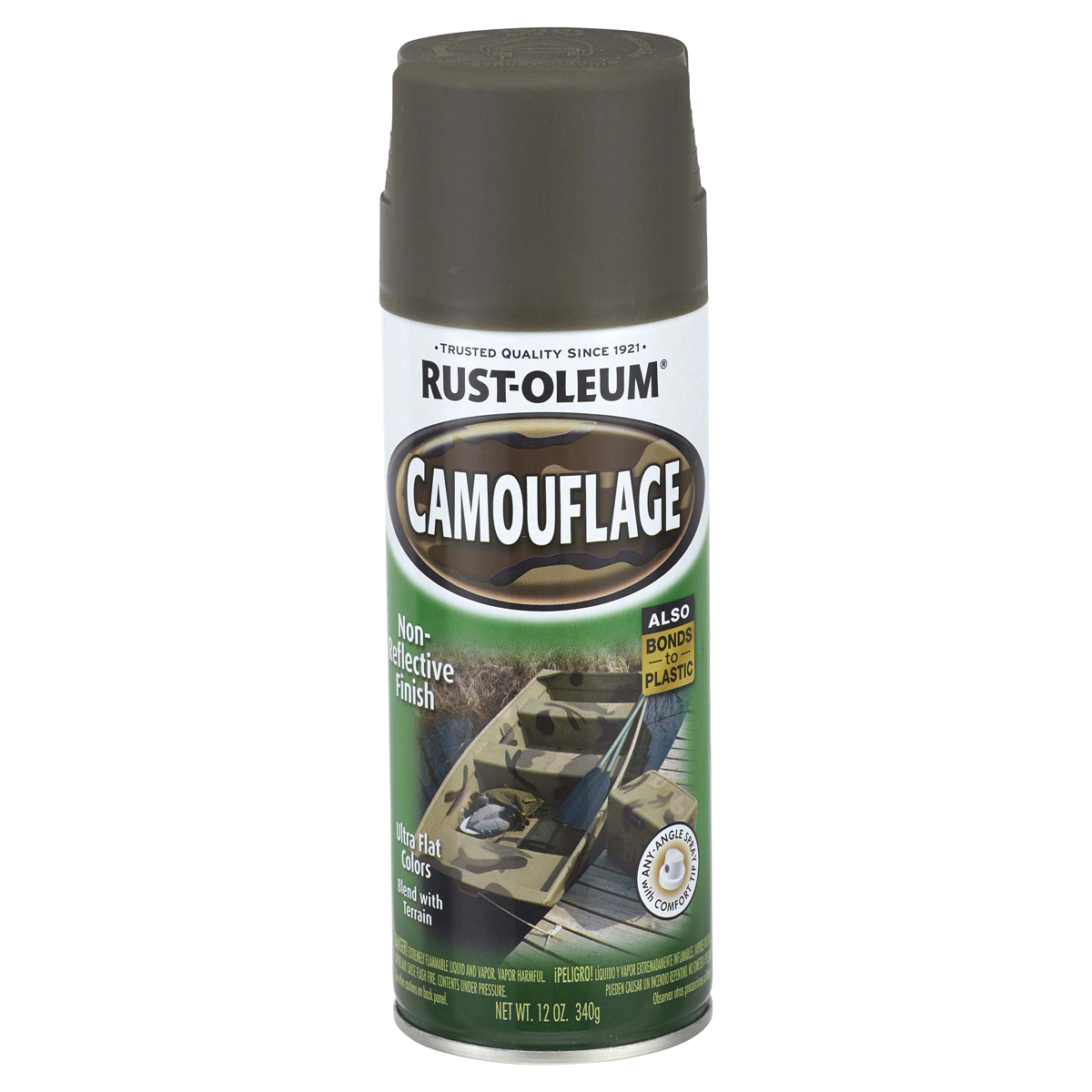 slide 1 of 9, Rust-Oleum Specialty Camouflage Spray Paint - 1919830, Deep Forest Green, 12 oz