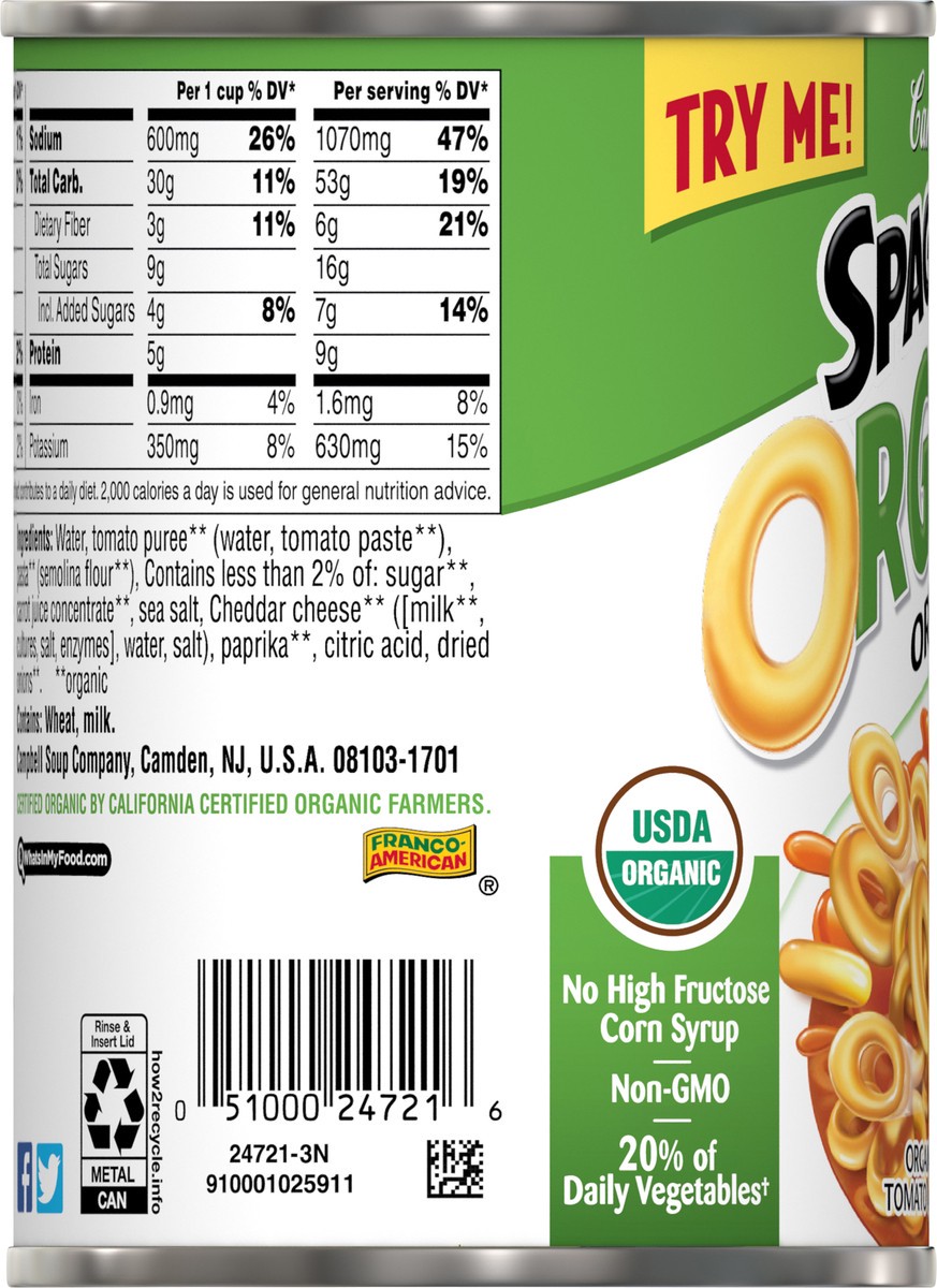 slide 5 of 13, SpaghettiOs Organic Original Pasta 15.8 oz, 15.8 oz