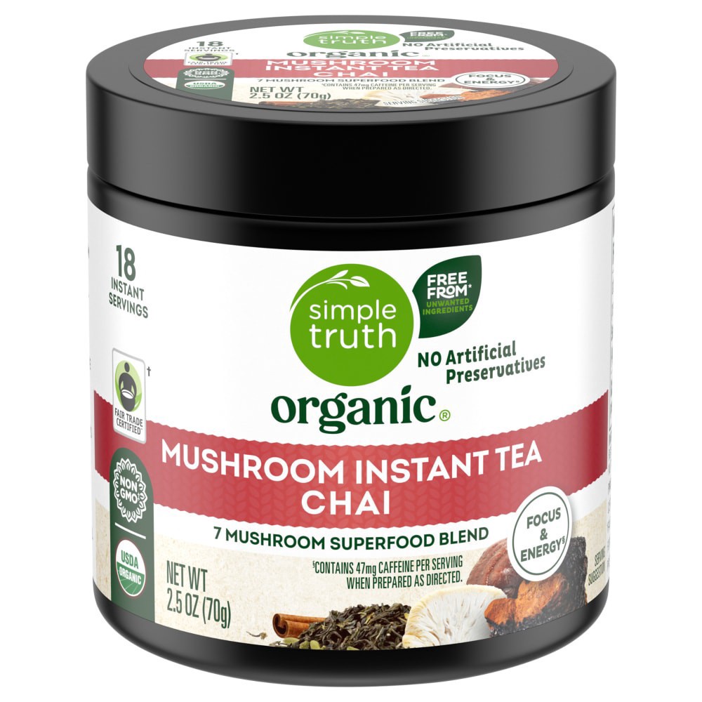 slide 1 of 3, Simple Truth Organic® Instant Mushroom Chai Tea, 2.47 oz