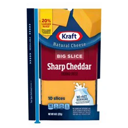 Kraft Big Slice Sharp Cheddar Cheese Slices, 10 ct Pack