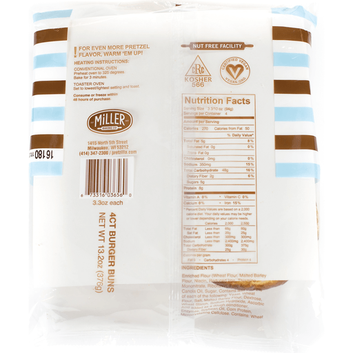 slide 8 of 8, Pretzilla Soft Pretzel Burger Buns, 12.8 oz