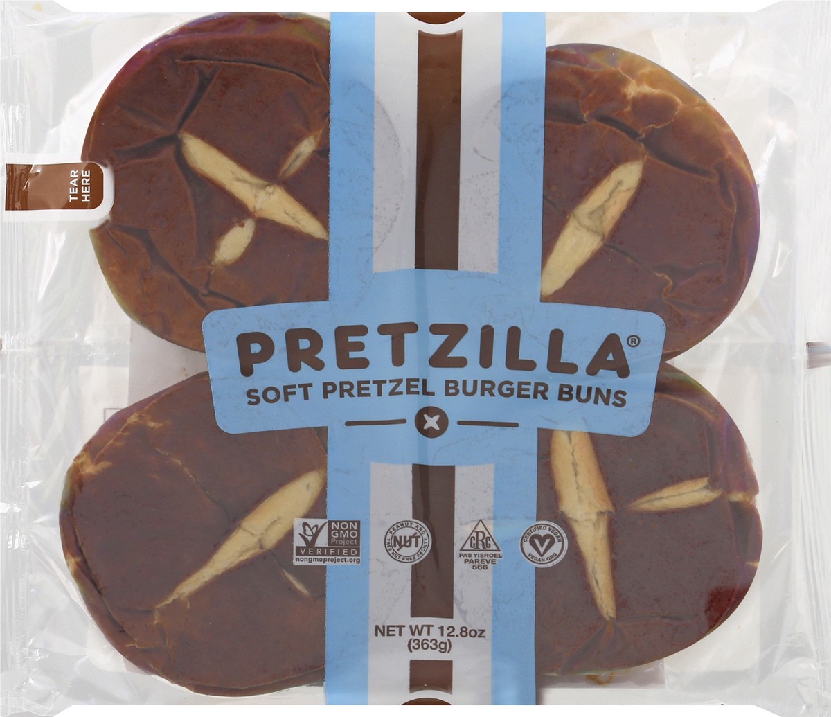 slide 1 of 13, Pretzilla Soft Pretzel Burger Buns 12.8 oz, 12.8 oz