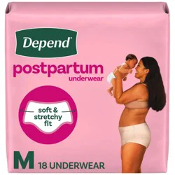 Depend Postpartum Underwear For Women, Medium, 18 Count