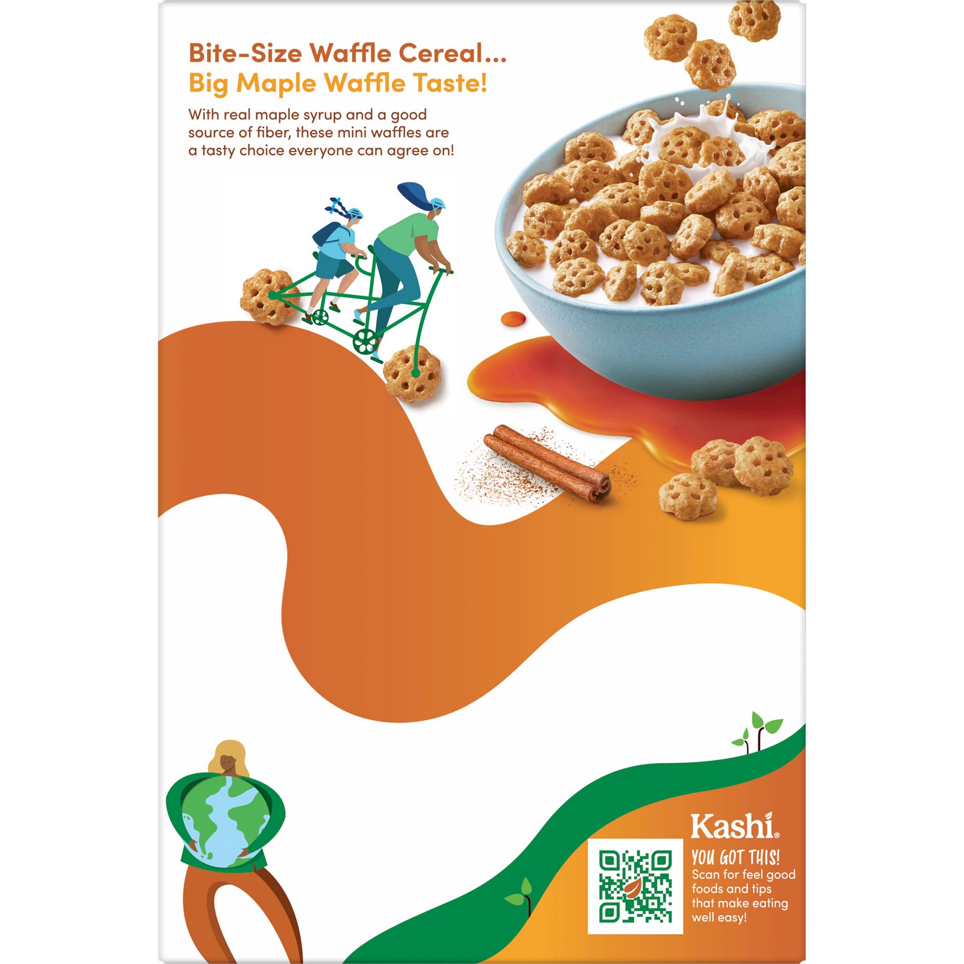 slide 4 of 5, Kashi Breakfast Cereal Maple Waffle Bites, Vegan, 9.5 oz Box, 1 ct