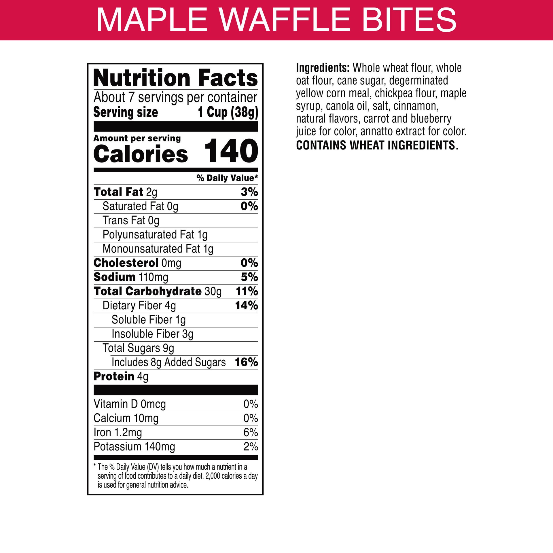 slide 3 of 5, Kashi Breakfast Cereal Maple Waffle Bites, Vegan, 9.5 oz Box, 1 ct
