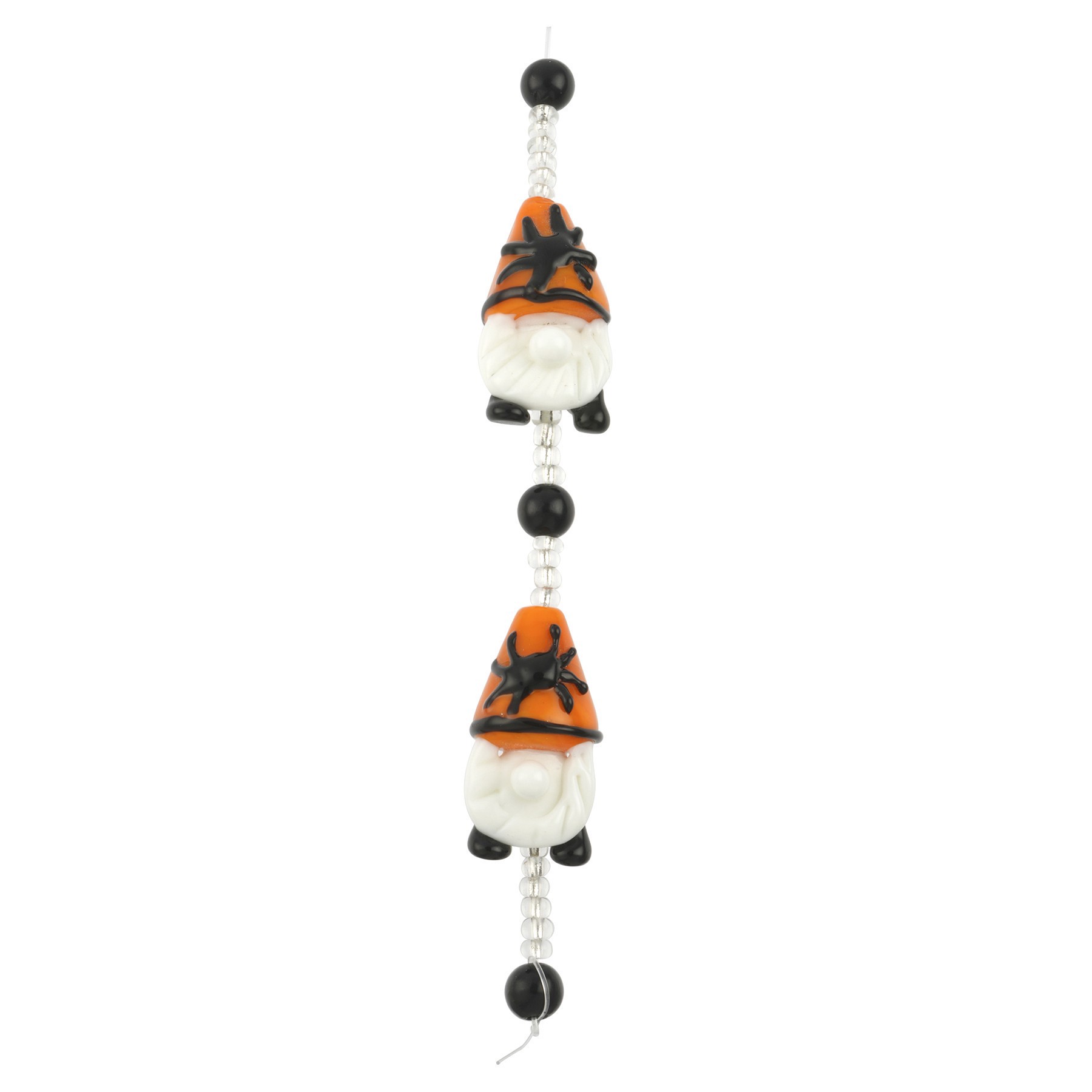slide 2 of 3, Halloween Gnome Lampwork Glass Bead Mix By Bead Landing, 31mm x 16.5mm to 34mm x 19.5mm halloween gnome
