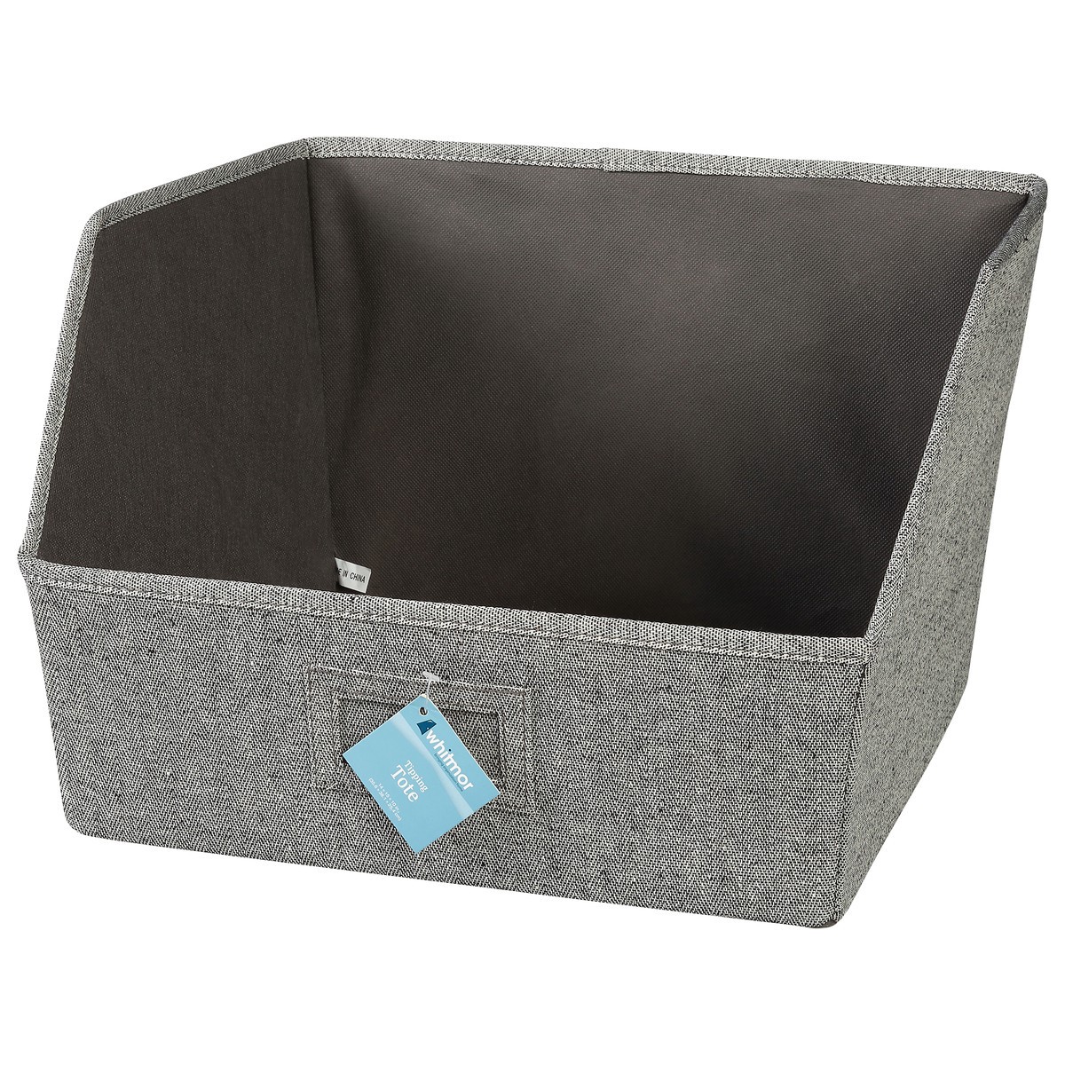 slide 9 of 9, Whitmor Tipping Tote Black Herringbone, 1 ct