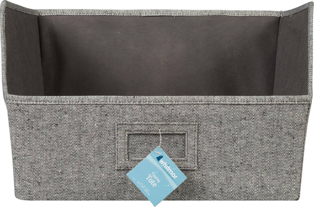 slide 6 of 9, Whitmor Tipping Tote Black Herringbone, 1 ct