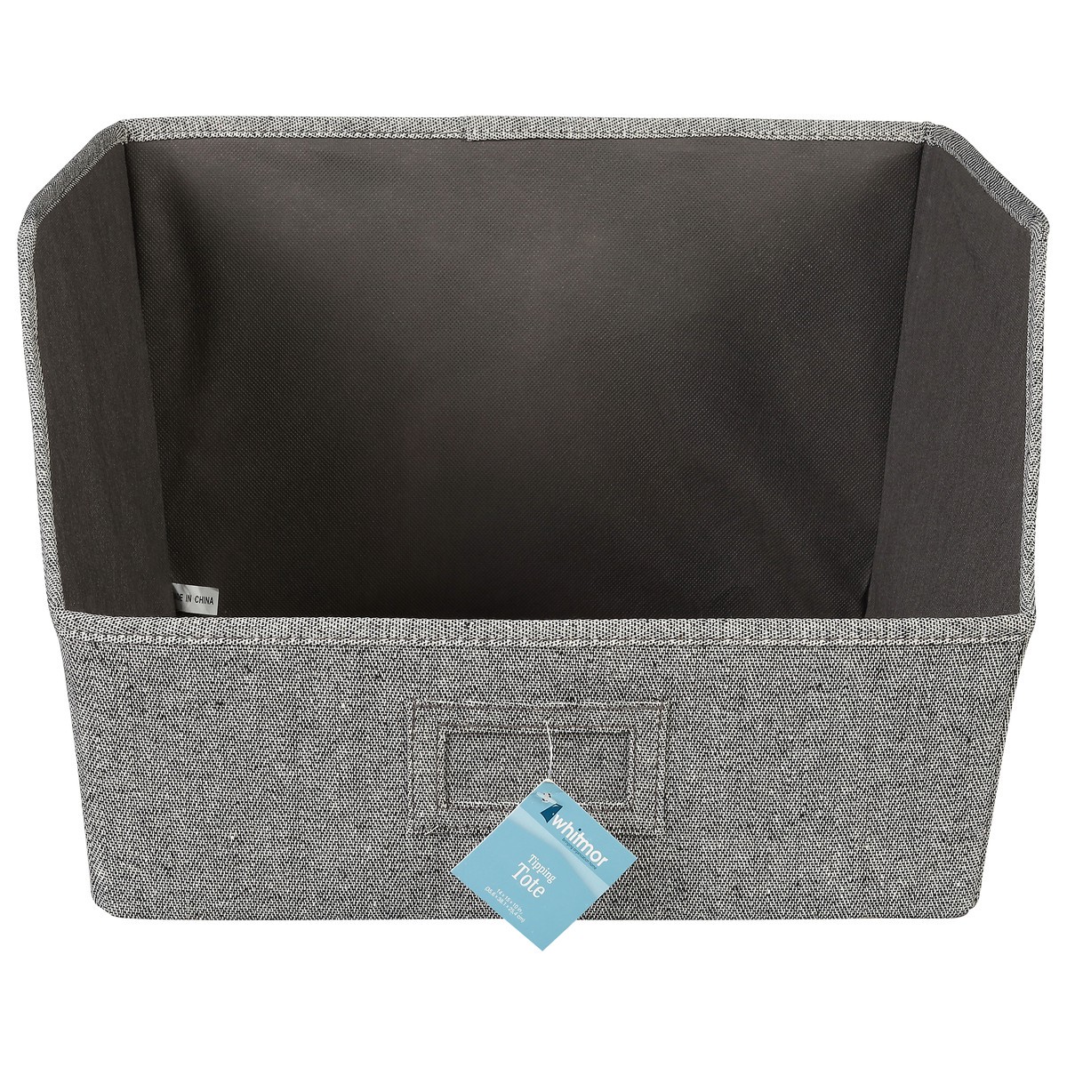 slide 1 of 9, Whitmor Tipping Tote Black Herringbone, 1 ct