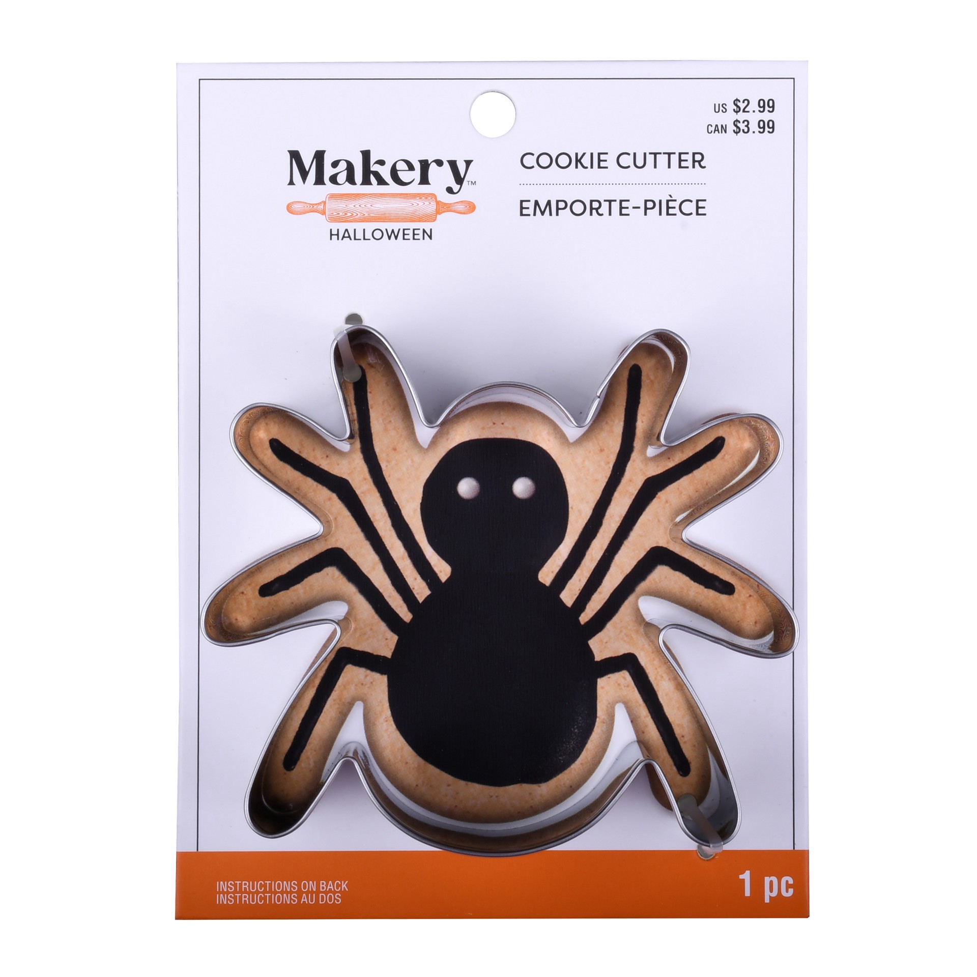 slide 3 of 3, 3" Spider Cookie Cutter By Makery, 3 in