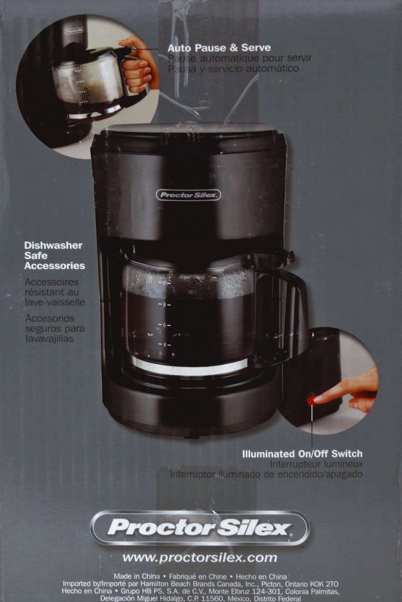 slide 4 of 5, Proctor Silex Black 10 Cup Coffeemaker, 1 ct