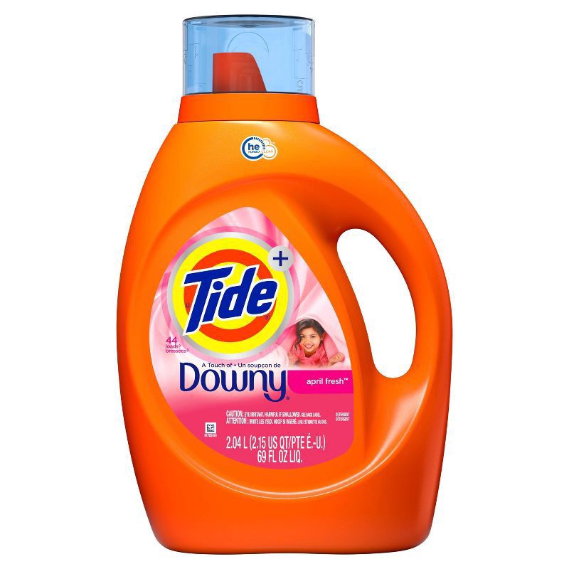 slide 1 of 25, Tide Plus Downy High Efficiency Liquid Laundry Detergent - April Fresh - 69 fl oz, 69 fl oz