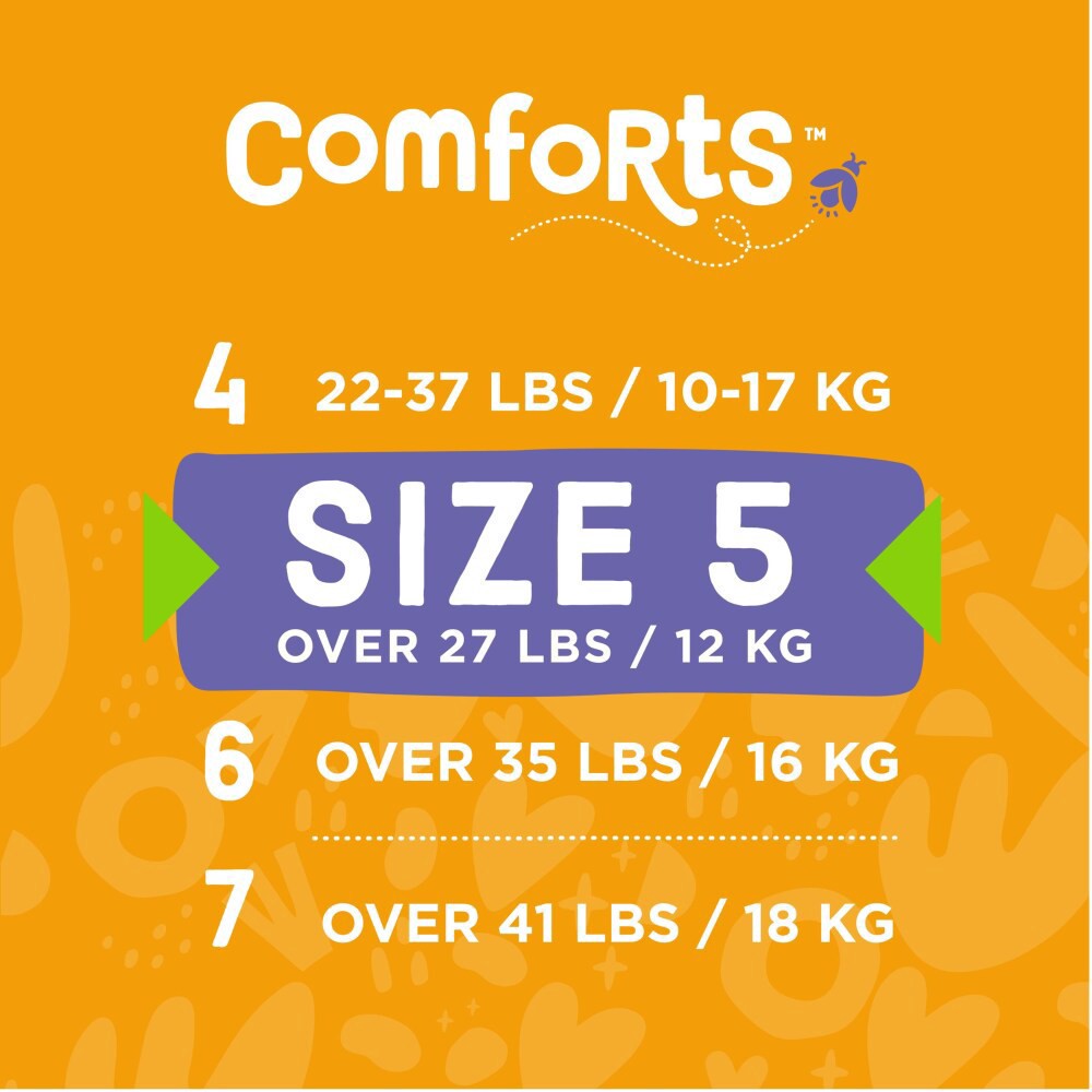 slide 5 of 6, Comforts Size 5 Day Or Night Diapers Super Value Box, 128 ct