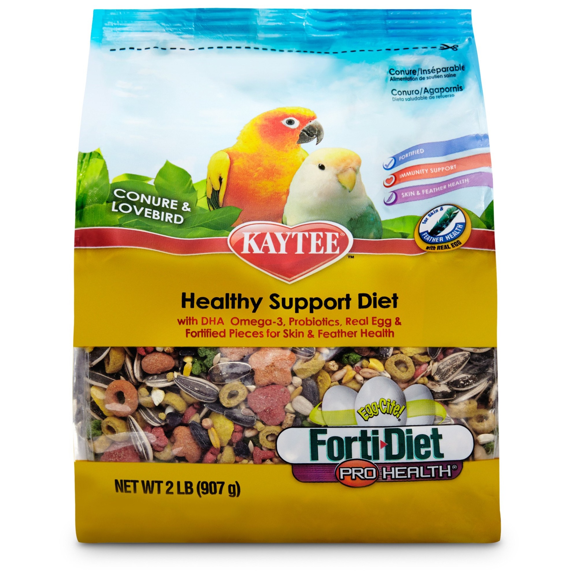 slide 1 of 1, Kaytee Forti-Diet Pro Health Egg-Cite Conure & Lovebird Food, 2 lb