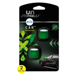 Febreze Unstopables Car Odor-Fighting Car Freshener Vent Clip Paradise Scent Car Vent Clip