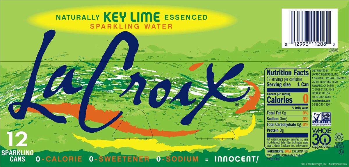 slide 4 of 10, La Croix Key Lime 12 Pack 12oz, 12 ct; 12 fl oz