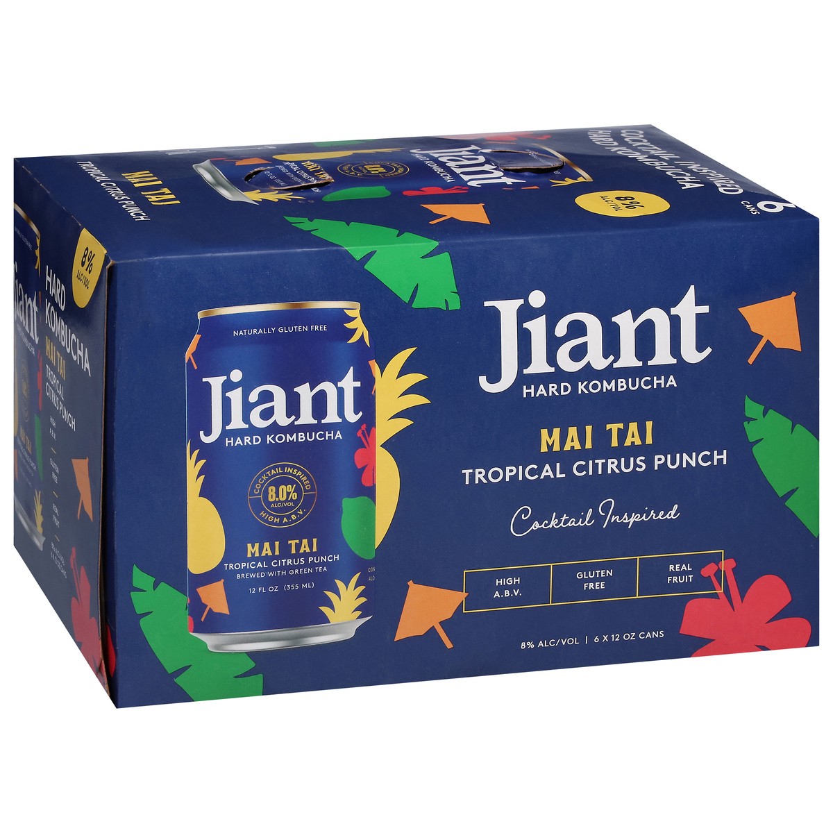 slide 5 of 13, Jiant Mai Thai Tropical Citrus Punch Hard Kombucha 6 - 12 oz Cans, 6 ct