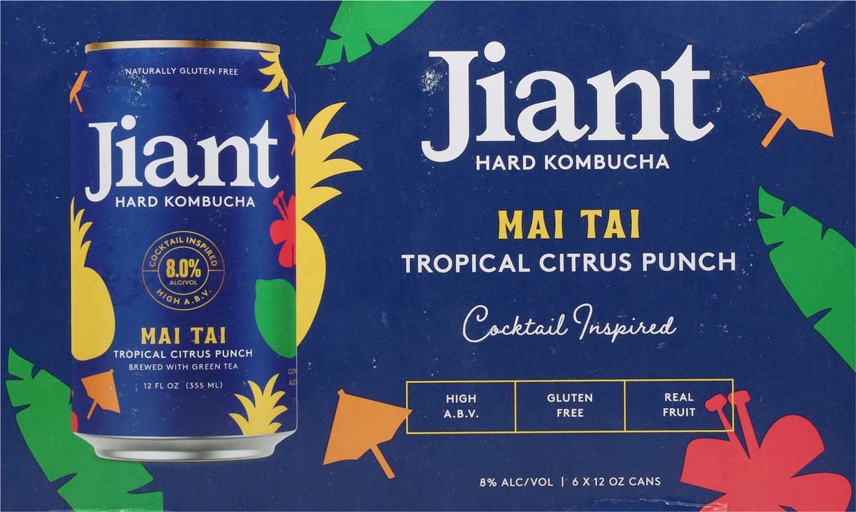 slide 8 of 13, Jiant Mai Thai Tropical Citrus Punch Hard Kombucha 6 - 12 oz Cans, 6 ct
