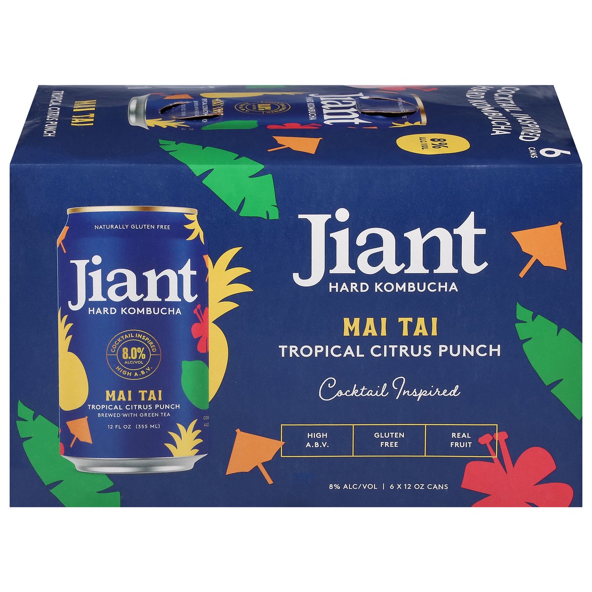 slide 6 of 13, Jiant Mai Thai Tropical Citrus Punch Hard Kombucha 6 - 12 oz Cans, 6 ct