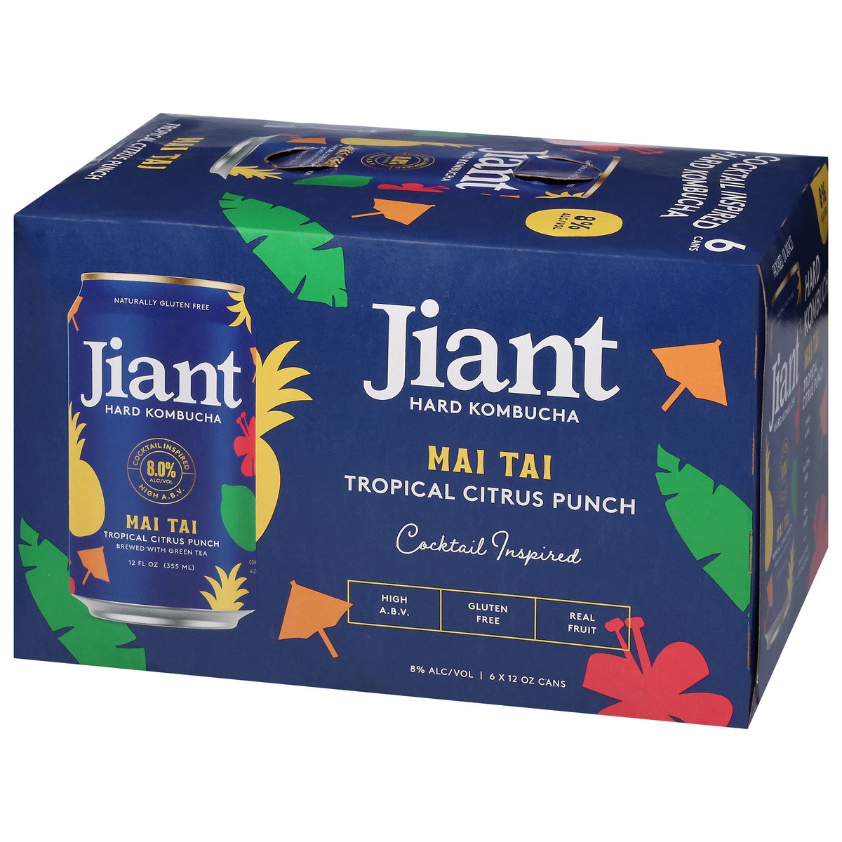 slide 9 of 13, Jiant Mai Thai Tropical Citrus Punch Hard Kombucha 6 - 12 oz Cans, 6 ct
