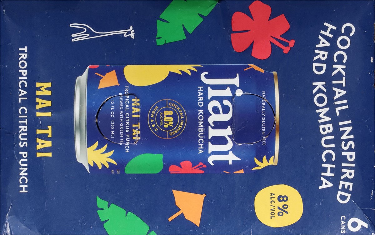 slide 11 of 13, Jiant Mai Thai Tropical Citrus Punch Hard Kombucha 6 - 12 oz Cans, 6 ct
