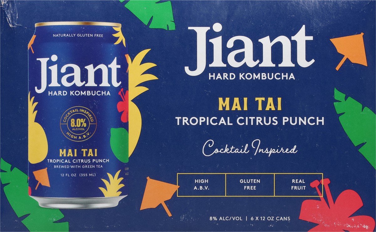 slide 7 of 13, Jiant Mai Thai Tropical Citrus Punch Hard Kombucha 6 - 12 oz Cans, 6 ct