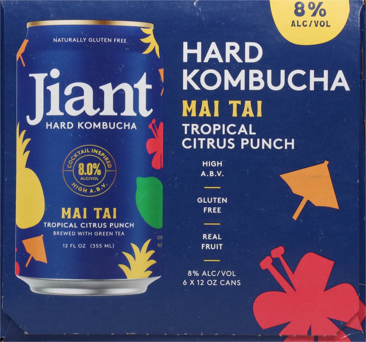 slide 2 of 13, Jiant Mai Thai Tropical Citrus Punch Hard Kombucha 6 - 12 oz Cans, 6 ct