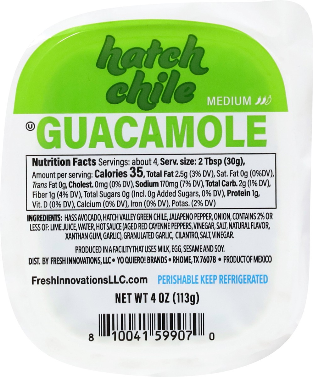 slide 11 of 15, ¡Yo Quiero! Medium Hatch Chile Guacamole 4 oz, 4 oz