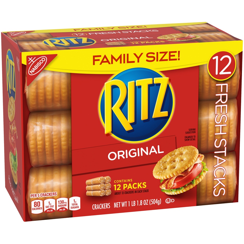 slide 3 of 9, Ritz Original Crackers Fresh Stacks, Family Size, 17.8 oz