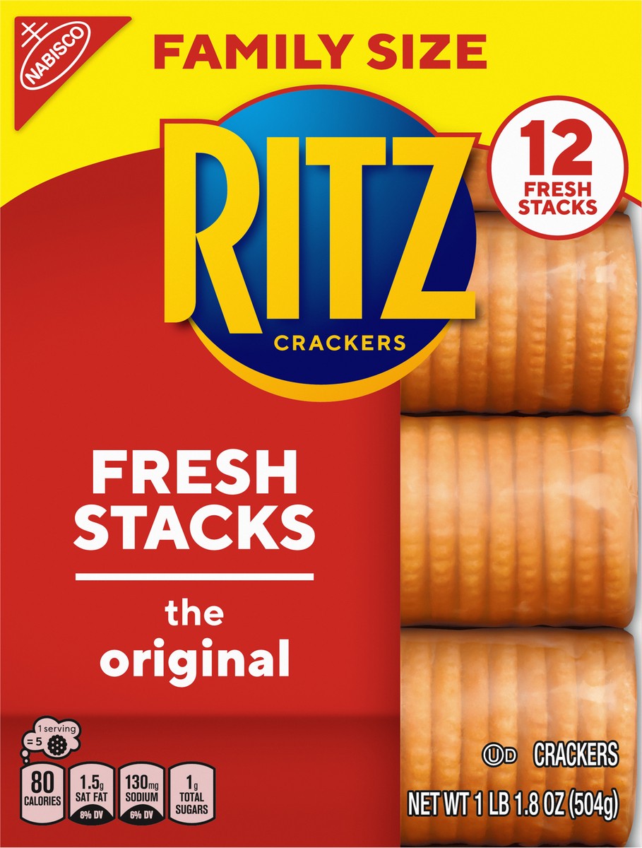 slide 6 of 9, Ritz Original Crackers - Fresh Stacks, Family Size, 17.8 oz