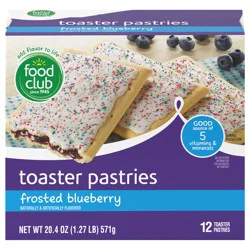 Food Club Frosted Blueberry Toaster Pastries, 12 count