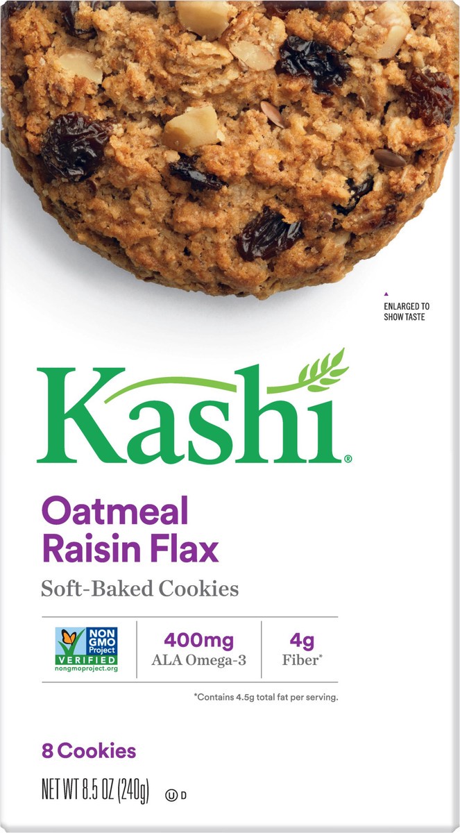 slide 8 of 9, Kashi Oatmeal Raisin Flax Soft-Baked Cookies, 8.5 oz
